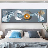 TPFLiving XXL Riesen Luxus Poster Leinwand / Abstrakte Linien und Formen in Weis, Blau, Grau, Silber, Gold / 24 Motive in 6 verschiedenen Größen - OHNE Rahmen - Modell TPFL-LW-301-ML